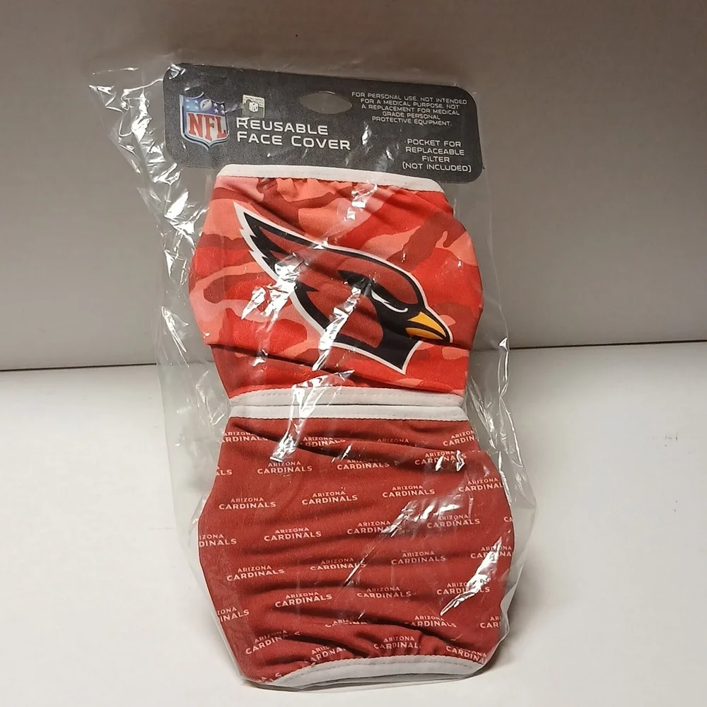 NFL Cardinals Reusable Face Cover 2pack set NWT